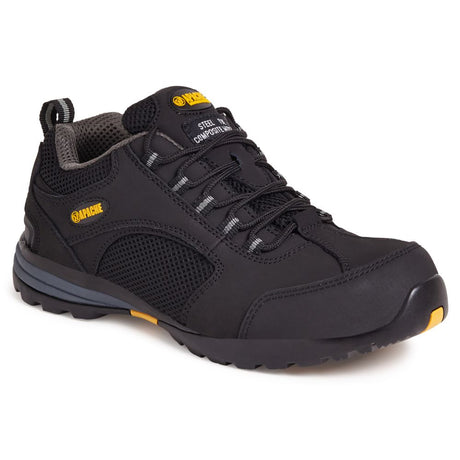 This is an image of Apache - Black Safety Trainer AP318SM 12 available to order from T.H Wiggans Architectural Ironmongery in Kendal, quick delivery and discounted prices.