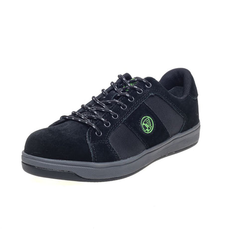 This is an image of Apache - Black Suede Cup Sole Safety Trainer KICK 12 available to order from T.H Wiggans Architectural Ironmongery in Kendal, quick delivery and discounted prices.