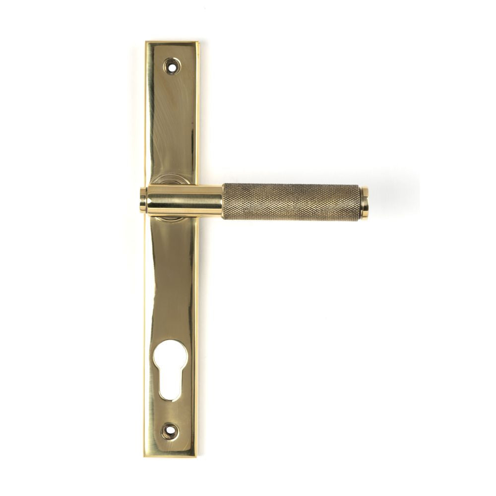 This is an image of From The Anvil - Polished Brass Brompton Slimline Lever Espag. Lock Set available to order from T.H Wiggans Architectural Ironmongery in Kendal, quick delivery and discounted prices.
