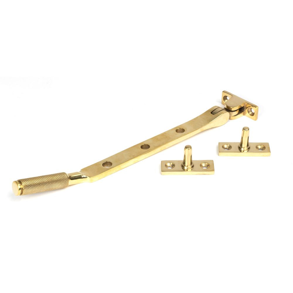 This is an image showing From The Anvil - Polished Brass 8" Brompton Stay available from T.H Wiggans Architectural Ironmongery in Kendal, quick delivery and discounted prices