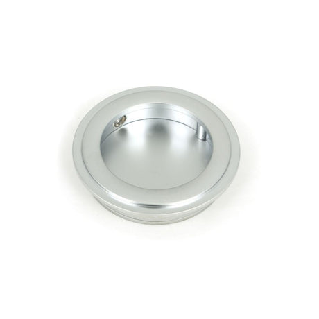 This is an image of From The Anvil - Satin Chrome 60mm Art Deco Round Pull available to order from T.H Wiggans Architectural Ironmongery in Kendal, quick delivery and discounted prices.