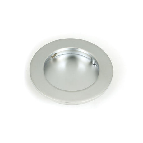 This is an image of From The Anvil - Satin Chrome 75mm Plain Round Pull available to order from T.H Wiggans Architectural Ironmongery in Kendal, quick delivery and discounted prices.