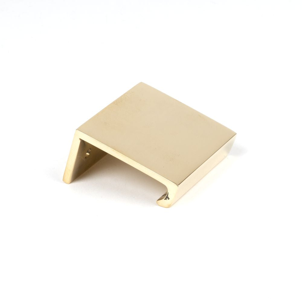 This is an image showing From The Anvil - Polished Brass 50mm Plain Edge Pull available from T.H Wiggans Architectural Ironmongery in Kendal, quick delivery and discounted prices
