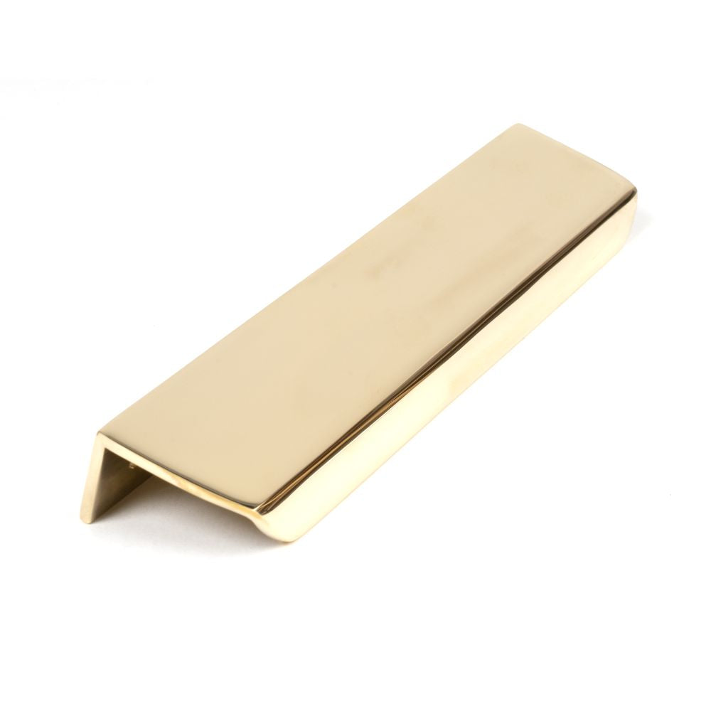 This is an image showing From The Anvil - Polished Brass 200mm Moore Edge Pull available from T.H Wiggans Architectural Ironmongery in Kendal, quick delivery and discounted prices