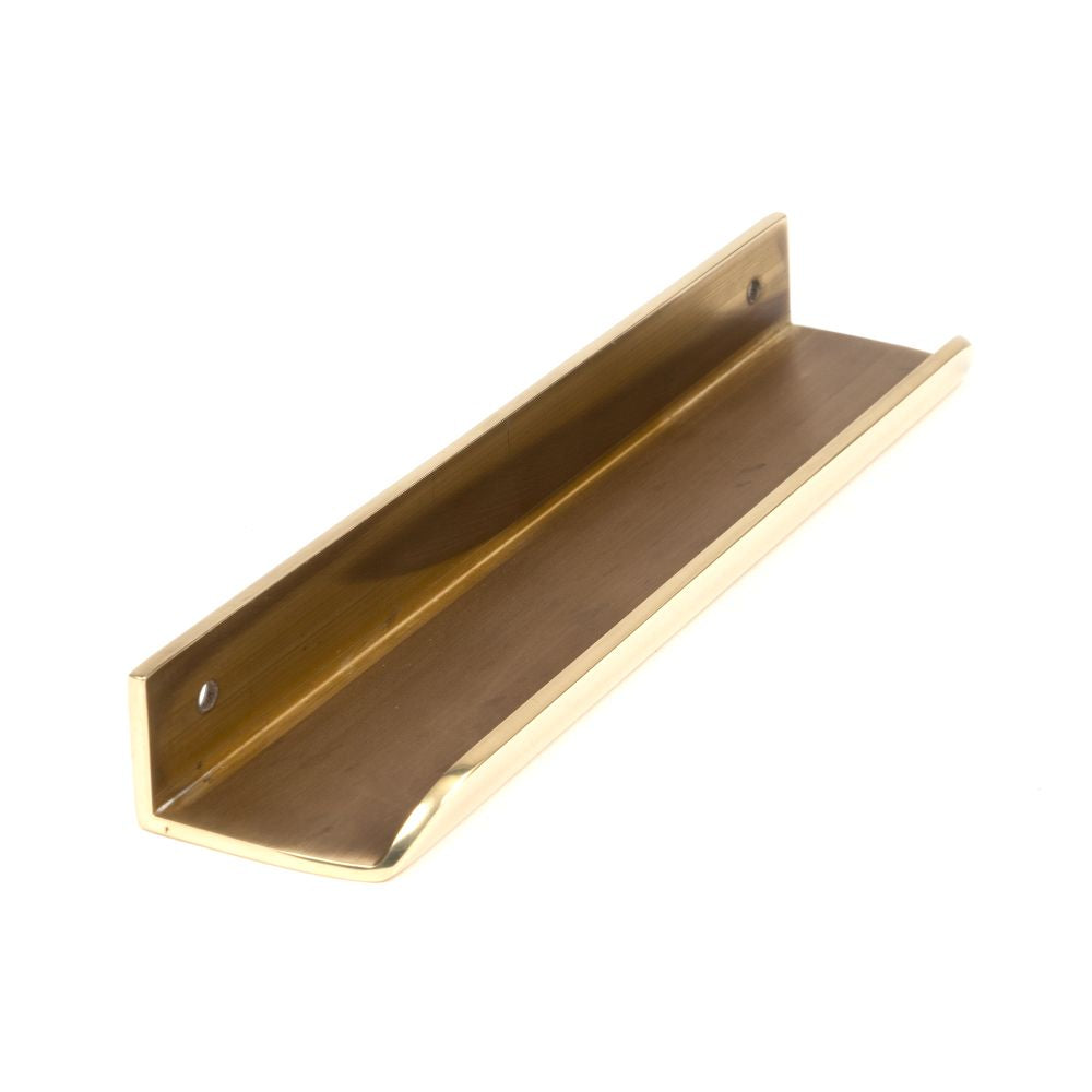 This is an image showing From The Anvil - Aged Brass 200mm Moore Edge Pull available from trade door handles, quick delivery and discounted prices
