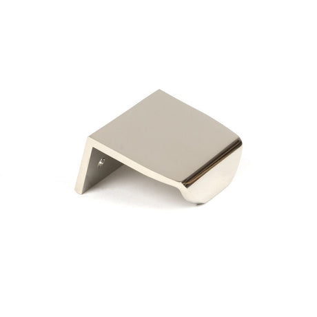 This is an image showing From The Anvil - Polished Nickel 50mm Moore Edge Pull available from T.H Wiggans Architectural Ironmongery in Kendal, quick delivery and discounted prices