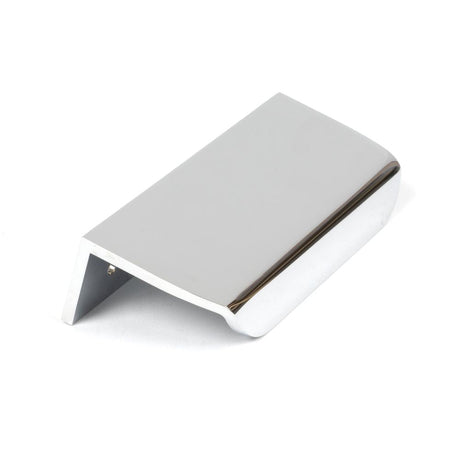 This is an image showing From The Anvil - Polished Chrome 100mm Moore Edge Pull available from T.H Wiggans Architectural Ironmongery in Kendal, quick delivery and discounted prices