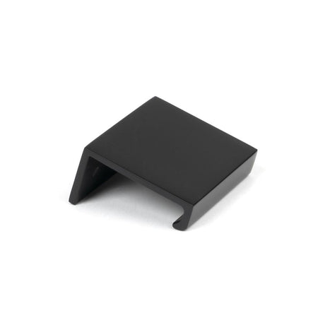 This is an image showing From The Anvil - Matt Black 50mm Plain Edge Pull available from T.H Wiggans Architectural Ironmongery in Kendal, quick delivery and discounted prices