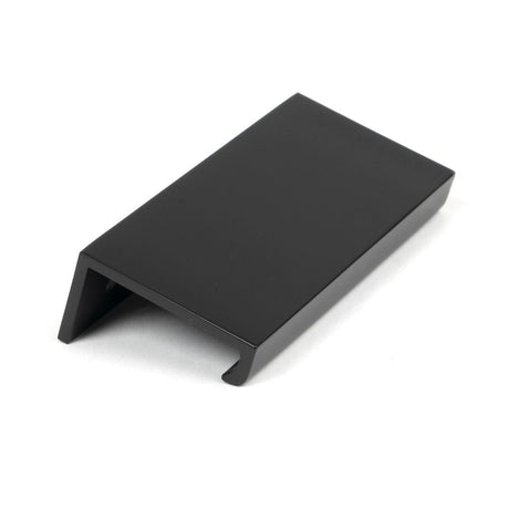 This is an image showing From The Anvil - Matt Black 100mm Plain Edge Pull available from T.H Wiggans Architectural Ironmongery in Kendal, quick delivery and discounted prices