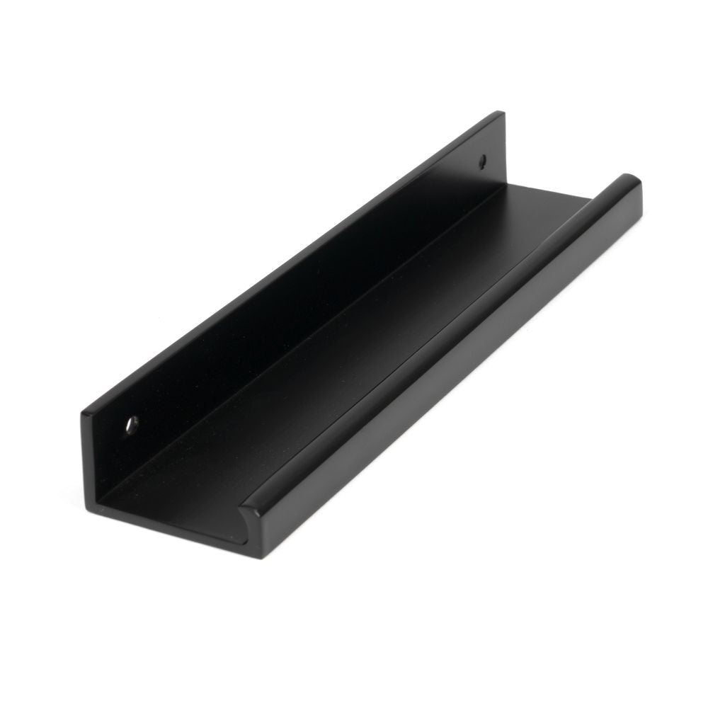 This is an image showing From The Anvil - Matt Black 200mm Plain Edge Pull available from trade door handles, quick delivery and discounted prices