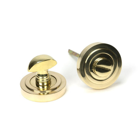 This is an image of From The Anvil - Polished Brass Round Thumbturn Set (Art Deco) available to order from T.H Wiggans Architectural Ironmongery in Kendal, quick delivery and discounted prices.