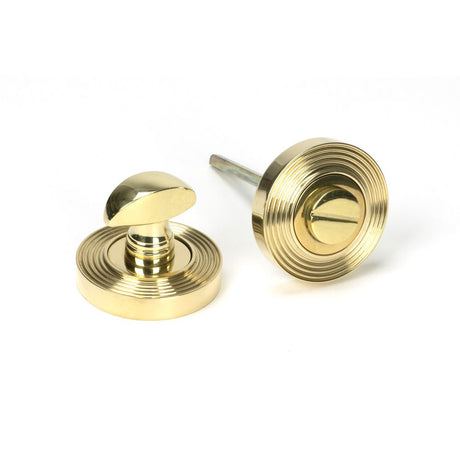 This is an image of From The Anvil - Polished Brass Round Thumbturn Set (Beehive) available to order from T.H Wiggans Architectural Ironmongery in Kendal, quick delivery and discounted prices.