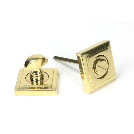 This is an image of From The Anvil - Polished Brass Round Thumbturn Set (Square) available to order from T.H Wiggans Architectural Ironmongery in Kendal, quick delivery and discounted prices.