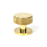 This is an image showing From The Anvil - Polished Brass Brompton Mortice/Rim Knob Set Knob (Plain) available from trade door handles, quick delivery and discounted prices
