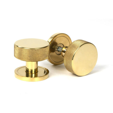 This is an image of From The Anvil - Polished Brass Brompton Mortice/Rim Knob Set Knob (Plain) available to order from T.H Wiggans Architectural Ironmongery in Kendal, quick delivery and discounted prices.