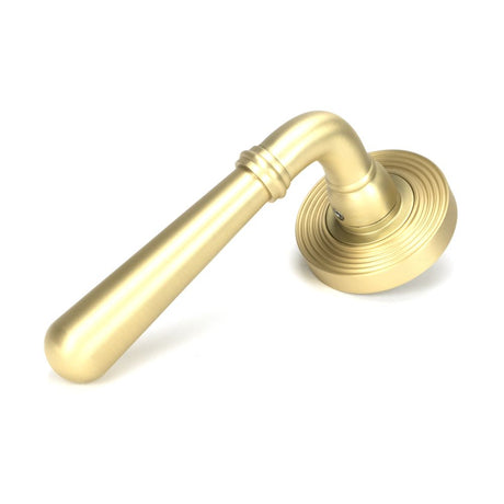 This is an image of From The Anvil - Satin Brass Newbury Lever on Rose Set (Beehive) - Unsprung available to order from T.H Wiggans Architectural Ironmongery in Kendal, quick delivery and discounted prices.