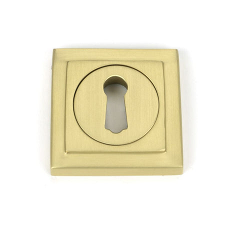 This is an image of From The Anvil - Satin Brass Round Escutcheon (Square) available to order from T.H Wiggans Architectural Ironmongery in Kendal, quick delivery and discounted prices.