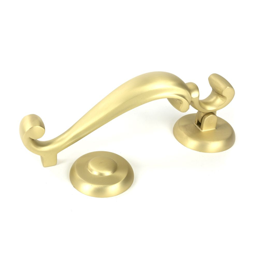 This is an image showing From The Anvil - Satin Brass Doctors Door Knocker available from trade door handles, quick delivery and discounted prices