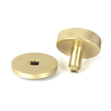 This is an image showing From The Anvil - Satin Brass Brompton Centre Door Knob (Plain) available from trade door handles, quick delivery and discounted prices