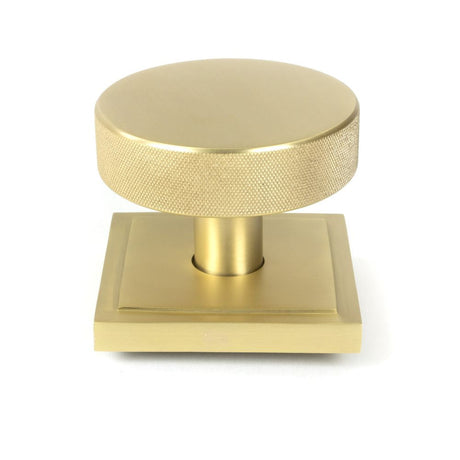 This is an image of From The Anvil - Satin Brass Brompton Centre Door Knob (Square) available to order from T.H Wiggans Architectural Ironmongery in Kendal, quick delivery and discounted prices.