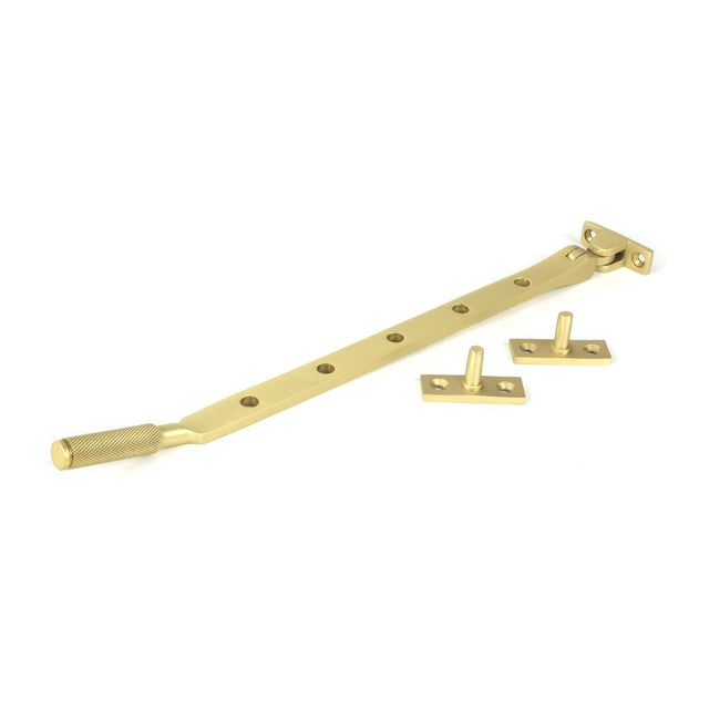 This is an image showing From The Anvil - Satin Brass 12" Brompton Stay available from T.H Wiggans Architectural Ironmongery in Kendal, quick delivery and discounted prices