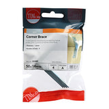 This is an image showing TIMCO Corner Braces - Zinc - 50 x 50 x 16 - 4 Pieces TIMpac available from T.H Wiggans Ironmongery in Kendal, quick delivery at discounted prices.