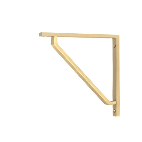 This is an image showing From The Anvil - Satin Brass Barton Shelf Bracket (150mm x 150mm) available from T.H Wiggans Architectural Ironmongery in Kendal, quick delivery and discounted prices