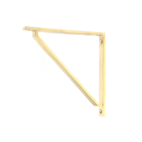 This is an image showing From The Anvil - Polished Brass Barton Shelf Bracket (200mm x 200mm) available from T.H Wiggans Architectural Ironmongery in Kendal, quick delivery and discounted prices