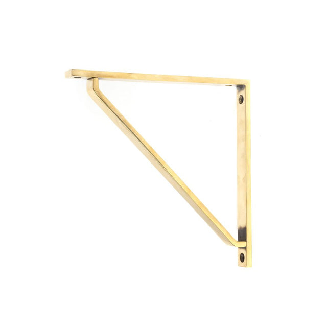 This is an image showing From The Anvil - Aged Brass Barton Shelf Bracket (200mm x 200mm) available from T.H Wiggans Architectural Ironmongery in Kendal, quick delivery and discounted prices