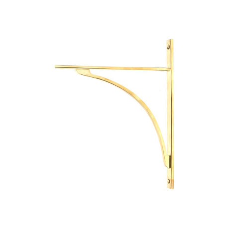 This is an image showing From The Anvil - Polished Brass Apperley Shelf Bracket (314mm x 250mm) available from T.H Wiggans Architectural Ironmongery in Kendal, quick delivery and discounted prices