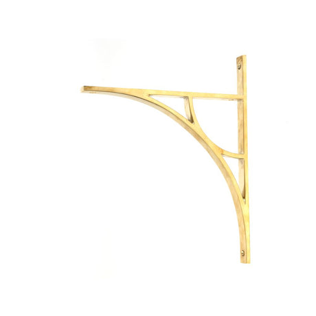 This is an image showing From The Anvil - Polished Brass Tyne Shelf Bracket (314mm x 250mm) available from T.H Wiggans Architectural Ironmongery in Kendal, quick delivery and discounted prices