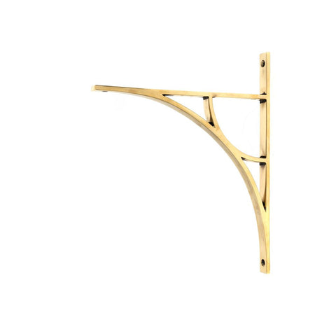 This is an image showing From The Anvil - Aged Brass Tyne Shelf Bracket (314mm x 250mm) available from T.H Wiggans Architectural Ironmongery in Kendal, quick delivery and discounted prices