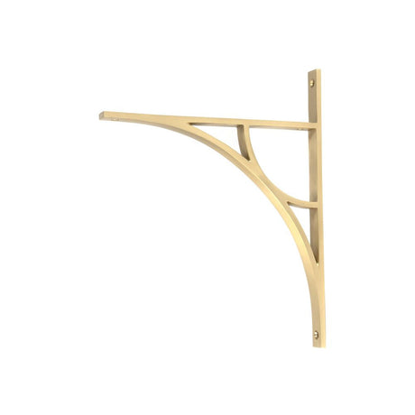 This is an image showing From The Anvil - Satin Brass Tyne Shelf Bracket (314mm x 250mm) available from T.H Wiggans Architectural Ironmongery in Kendal, quick delivery and discounted prices