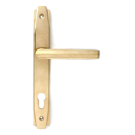 This is an image of From The Anvil - Polished Brass Art Deco Slimline Lever Espag. Lock Set available to order from T.H Wiggans Architectural Ironmongery in Kendal, quick delivery and discounted prices.
