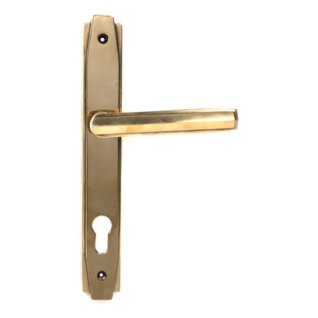 This is an image of From The Anvil - Aged Brass Art Deco Slimline Lever Espag. Lock Set available to order from T.H Wiggans Architectural Ironmongery in Kendal, quick delivery and discounted prices.