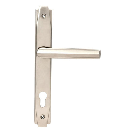 This is an image of From The Anvil - Polished Nickel Art Deco Slimline Lever Espag. Lock Set available to order from T.H Wiggans Architectural Ironmongery in Kendal, quick delivery and discounted prices.