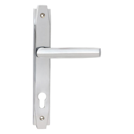 This is an image of From The Anvil - Polished Chrome Art Deco Slimline Lever Espag. Lock Set available to order from T.H Wiggans Architectural Ironmongery in Kendal, quick delivery and discounted prices.