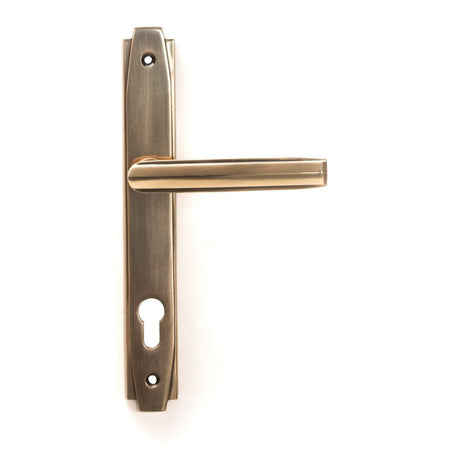 This is an image of From The Anvil - Polished Bronze Art Deco Slimline Lever Espag. Lock Set available to order from T.H Wiggans Architectural Ironmongery in Kendal, quick delivery and discounted prices.