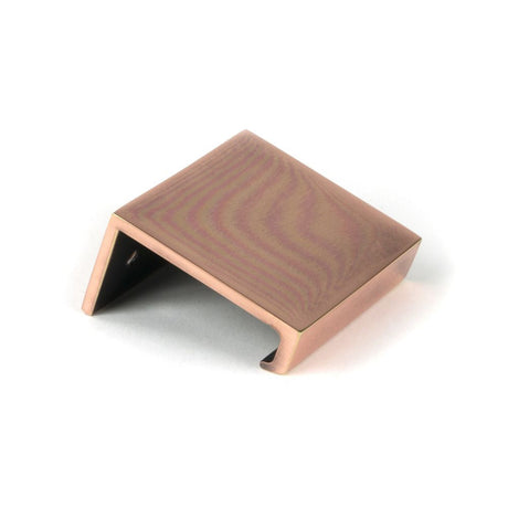 This is an image showing From The Anvil - Polished Bronze 50mm Plain Edge Pull available from T.H Wiggans Architectural Ironmongery in Kendal, quick delivery and discounted prices
