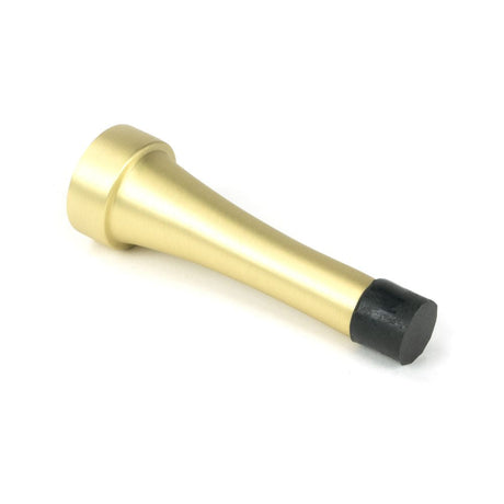 This is an image of From The Anvil - Satin Brass Projection Door Stop available to order from T.H Wiggans Architectural Ironmongery in Kendal, quick delivery and discounted prices.