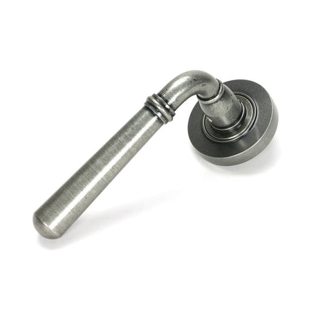 This is an image of From The Anvil - Pewter Newbury Lever on Rose Set (Plain) - Unsprung available to order from T.H Wiggans Architectural Ironmongery in Kendal, quick delivery and discounted prices.