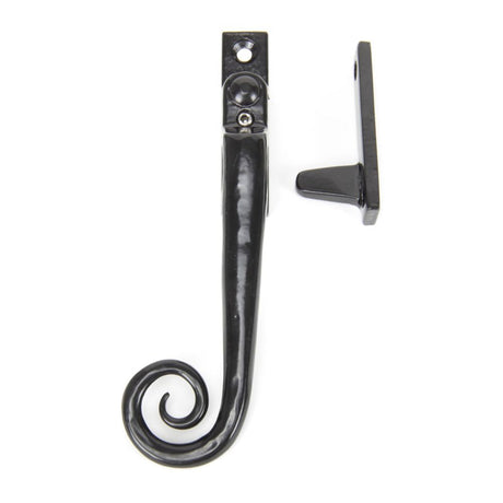This is an image showing From The Anvil - Black Locking Night-Vent Monkeytail Fastener - LH available from T.H Wiggans Architectural Ironmongery in Kendal, quick delivery and discounted prices