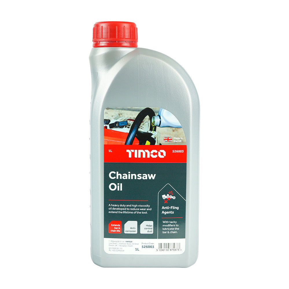 This is an image showing TIMCO Chainsaw Oil - 1L - 1 Each Bottle available from T.H Wiggans Ironmongery in Kendal, quick delivery at discounted prices.