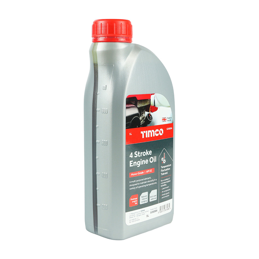 This is an image showing TIMCO 4 Stroke Engine Oil - 1L - 1 Each Bottle available from T.H Wiggans Ironmongery in Kendal, quick delivery at discounted prices.