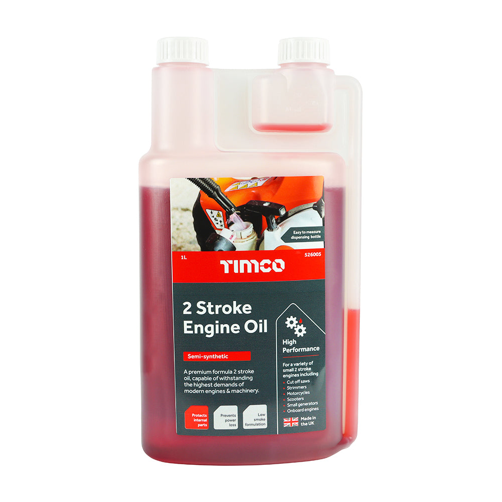 This is an image showing TIMCO 2 Stroke Engine Oil - 1L - 1 Each Bottle available from T.H Wiggans Ironmongery in Kendal, quick delivery at discounted prices.