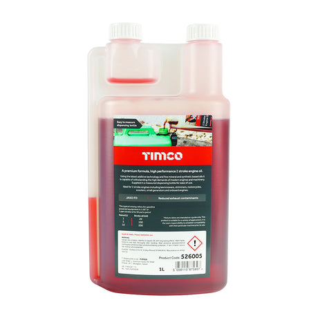 This is an image showing TIMCO 2 Stroke Engine Oil - 1L - 1 Each Bottle available from T.H Wiggans Ironmongery in Kendal, quick delivery at discounted prices.