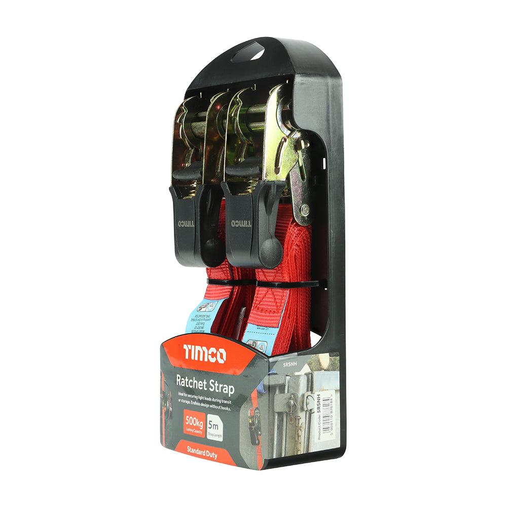 This is an image showing TIMCO Endless Ratchet Straps - Standard Duty - 5m x 25mm - 2 Pieces Pack available from T.H Wiggans Ironmongery in Kendal, quick delivery at discounted prices.