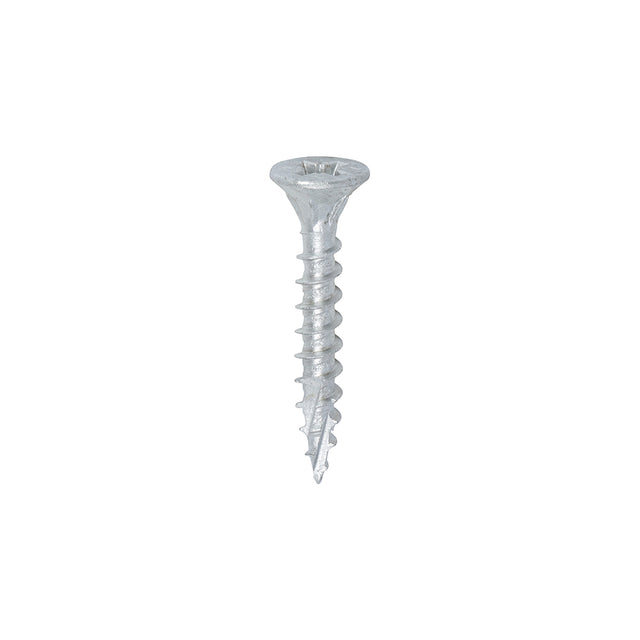 This is an image showing TIMCO C2 Exterior Strong-Fix - PZ - Double Countersunk with Ribs - Twin-Cut - Silver - 6.0 x 40 - 150 Pieces Tub available from T.H Wiggans Ironmongery in Kendal, quick delivery at discounted prices.