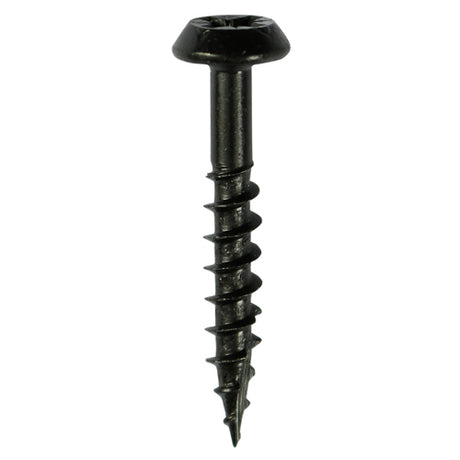 This is an image showing TIMCO Rainwater Screws - PZ - Low Profile Pan - Exterior - Black - 6.0 x 40 - 200 Pieces Box available from T.H Wiggans Ironmongery in Kendal, quick delivery at discounted prices.