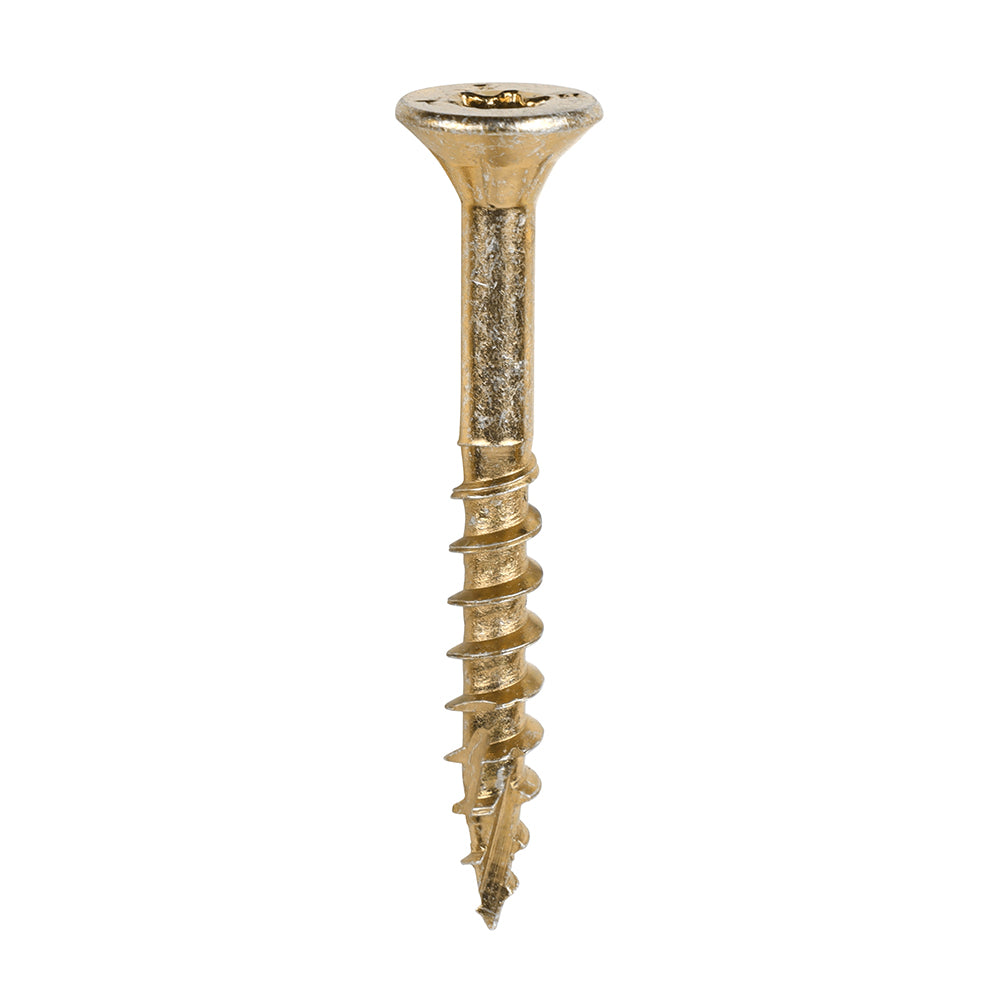 This is an image showing TIMCO C2 Clamp-Fix - TX - Double Countersunk with Ribs - Twin-Cut - Yellow - 6.0 x 50 - 200 Pieces Box available from T.H Wiggans Ironmongery in Kendal, quick delivery at discounted prices.
